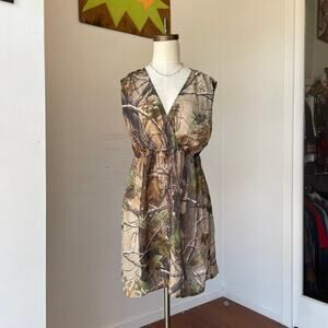 Y2K 2000's RealTree by heartsoul Sheer Camo Mini Dress/Beach Cover Up